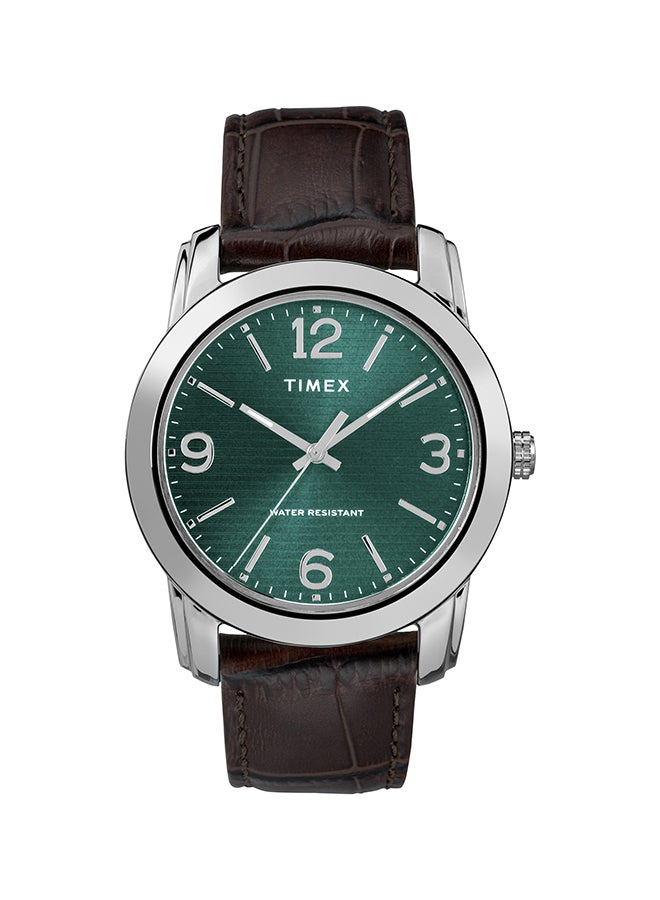 تيميكس ساعة يد بعقارب وسوار من الجلد طراز TW2R86900 men  - Image 1