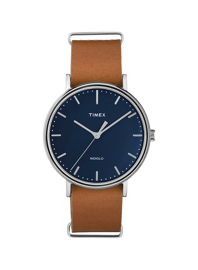 TIMEX unisex Leather Strap Analog Wrist Watch TW2P97800 - Image 1
