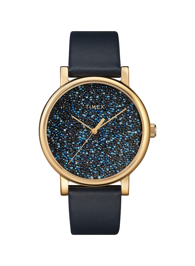 TIMEX Women's Leather Strap Analog Wrist Watch TW2R98100 - Image 1