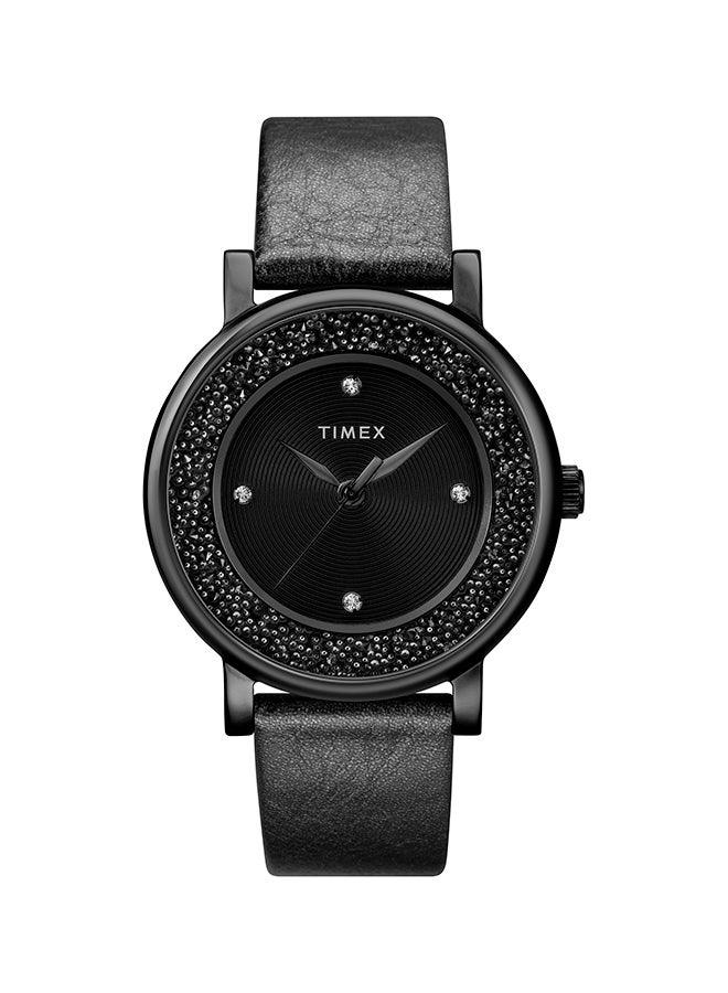 TIMEX women Leather Strap Analog Wrist Watch TW2R93000 - Image 1