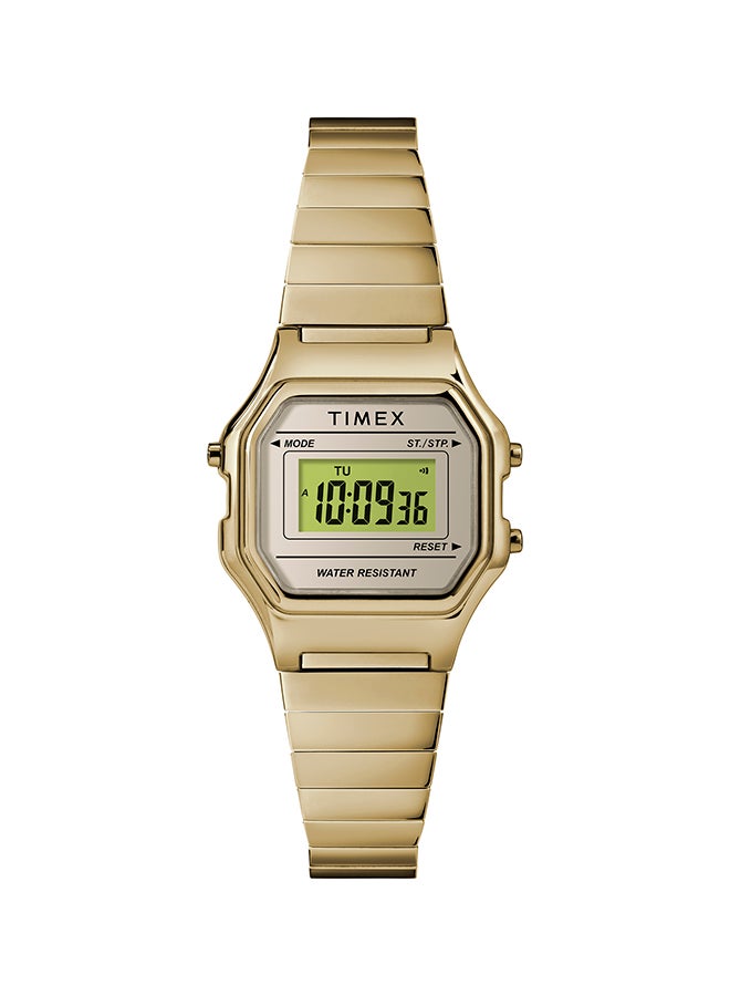 تيميكس ساعة يد رقمية بسوار من الاستانلس ستيل طراز TW2T48000 للنساء - Image 1