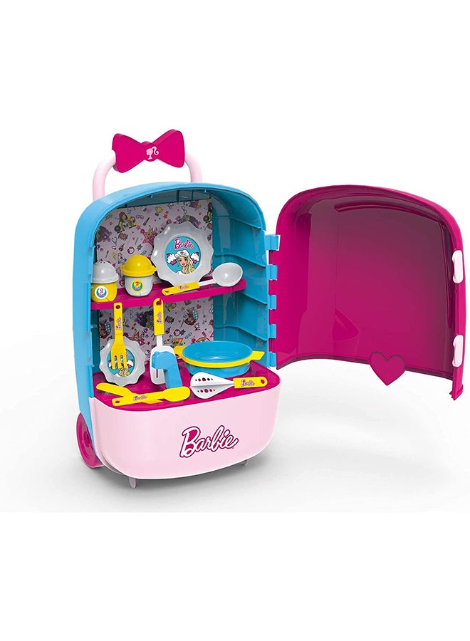Barbie - 12-Piece Mega Case Trolley Kitchen 2 In 1 Set - Image 1