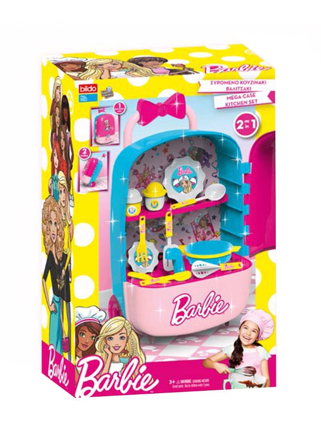 Barbie - 12-Piece Mega Case Trolley Kitchen 2 In 1 Set - Image 1