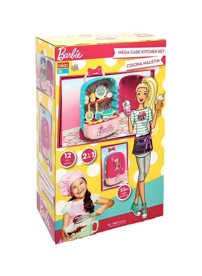 Barbie - 12-Piece Mega Case Trolley Kitchen 2 In 1 Set - Image 1