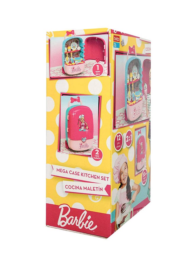 Barbie - 12-Piece Mega Case Trolley Kitchen 2 In 1 Set - Image 1