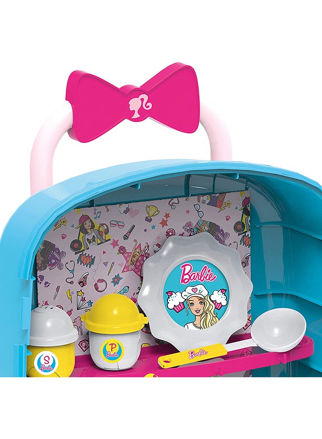 Barbie - 12-Piece Mega Case Trolley Kitchen 2 In 1 Set - Image 1