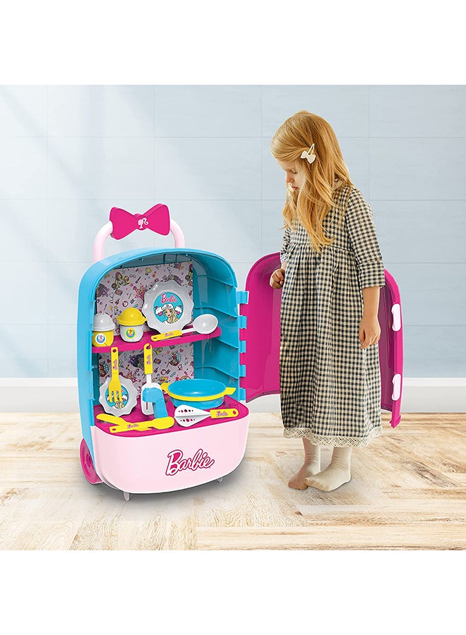 Barbie - 12-Piece Mega Case Trolley Kitchen 2 In 1 Set - Image 1