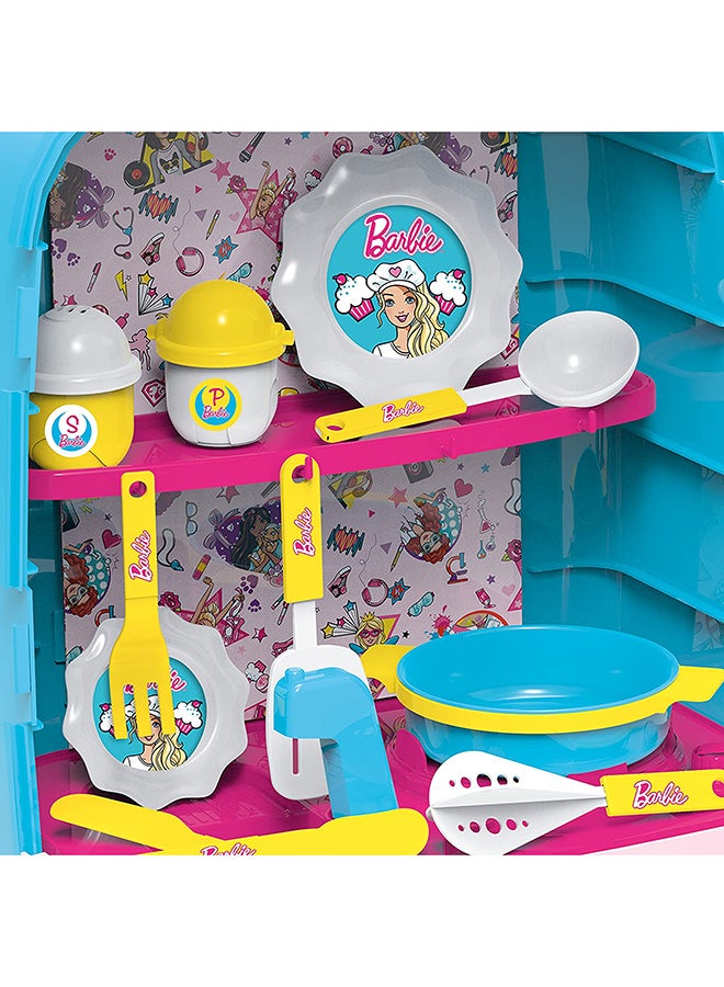 Barbie - 12-Piece Mega Case Trolley Kitchen 2 In 1 Set - Image 1