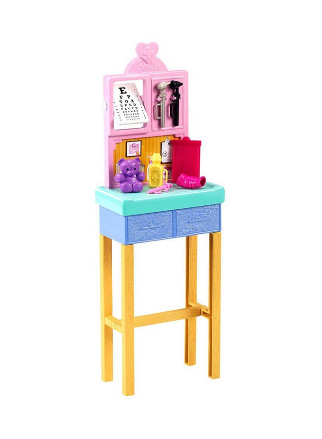Barbie 12-Inch Pediatrician Playset, Brunette Doll With Exam Table, X-Ray, Stethoscope, Tool, Clip Board, Patient Doll And Teddy Bear - Image 2