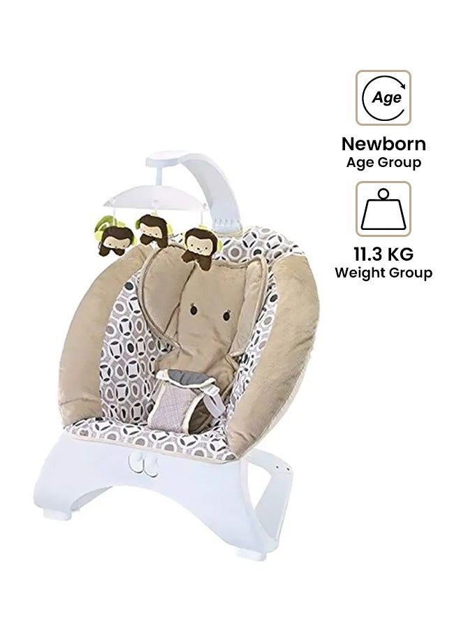Baby love Baby Durable Elephant Theme Electric Bouncer Chair With Music And Hanging Toys For Children  - Image 1