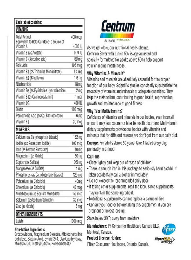 Pfizer Centrum Silver Tab 100 TB - Image 2
