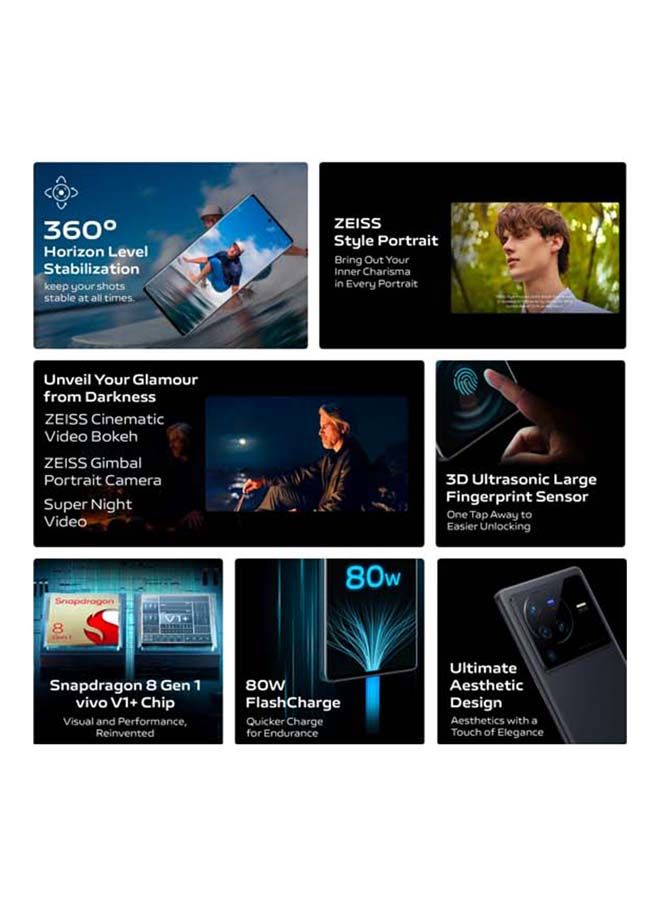 vivo - X80 Pro Dual SIM Cosmic Black 12 GB RAM 256GB 5G - Middle East Version - Image 1