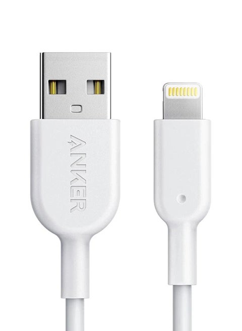 كابل شحن باورلاين 2 من لايتنينج إلى USB أبيض
