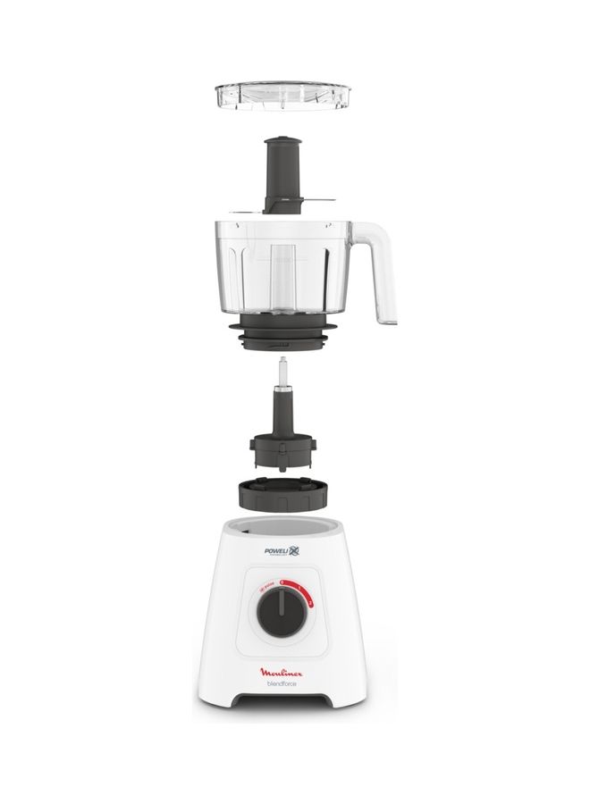 Moulinex Blender | BlendForce Blender Smoothie Maker  | Mixer |   2 attachments | Glass Jug | Grinder and chopper accessories Powelix Technology | 2 Years Warranty 2 L 600 W LM42X127 White - Image 4