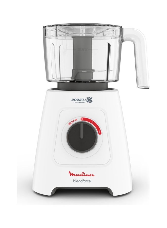 Moulinex Blender | BlendForce Blender Smoothie Maker  | Mixer |   2 attachments | Glass Jug | Grinder and chopper accessories Powelix Technology | 2 Years Warranty 2 L 600 W LM42X127 White - Image 3