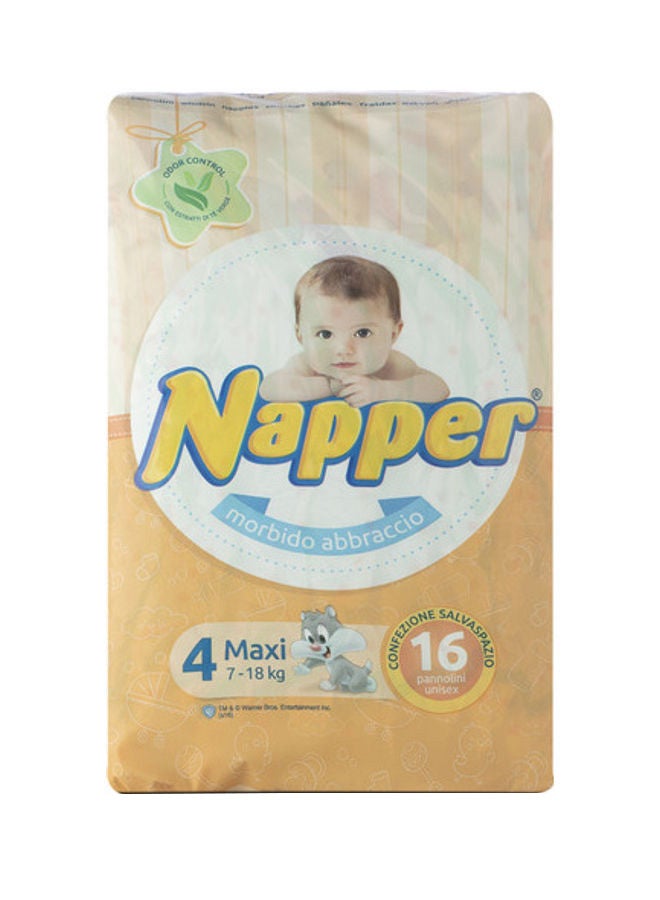Napper - Baby Diapers, Size 4, Maxi, 7-18 Kg, 16 Count - Image 1