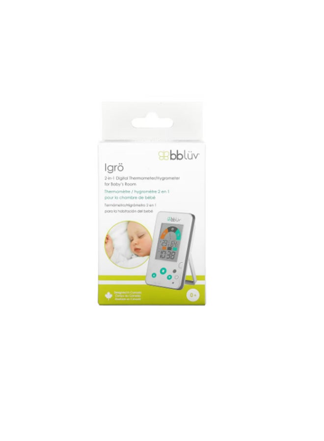 bbluv 2-In-1 Digital Thermometer/Hygrometer For Baby’s Room - White  - Image 3
