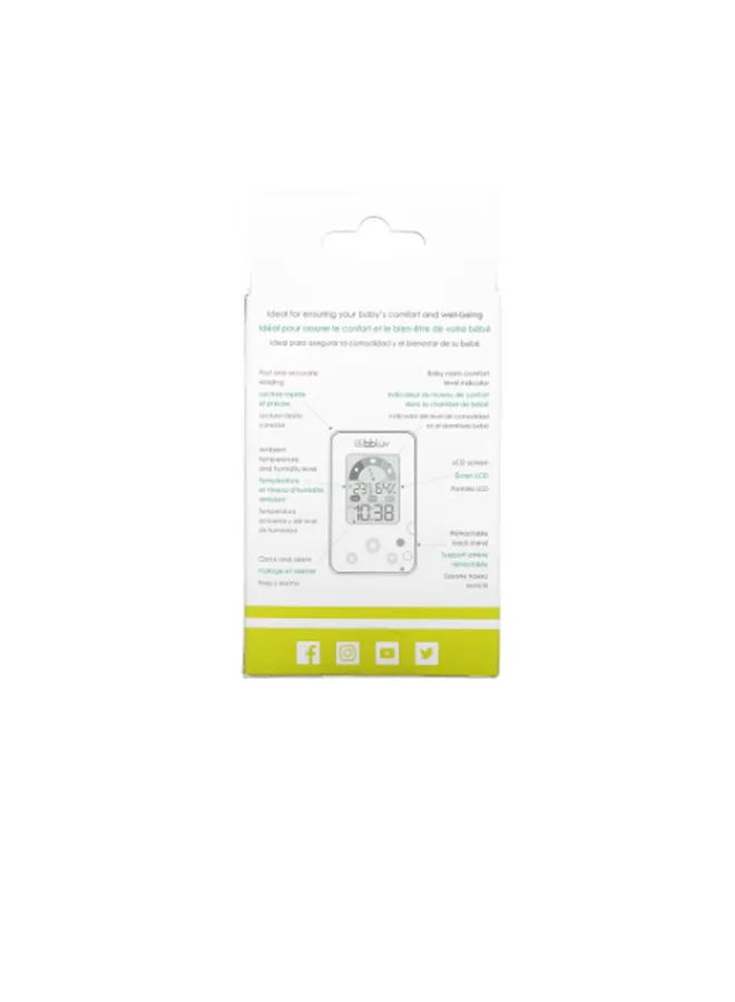 bbluv 2-In-1 Digital Thermometer/Hygrometer For Baby’s Room - White
