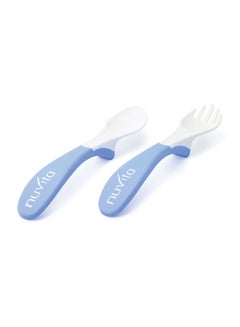 Nuvita 2- Piece Eating Spoon And Fork - Blue  - Image 2
