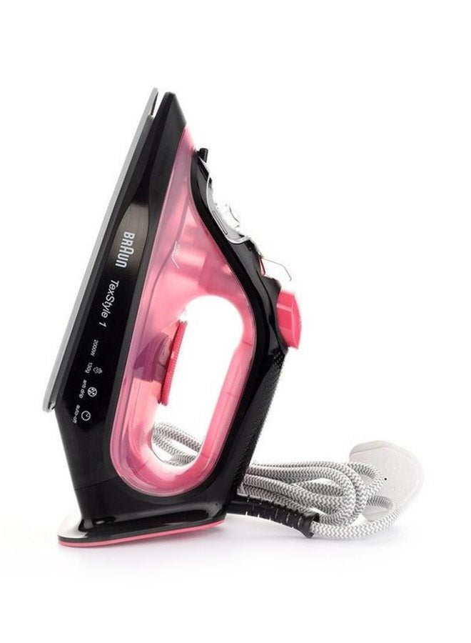 BRAUN Texstyle 1 Steam Iron 220 ml 2000 W SI1070PU Black/Pink  - Image 2