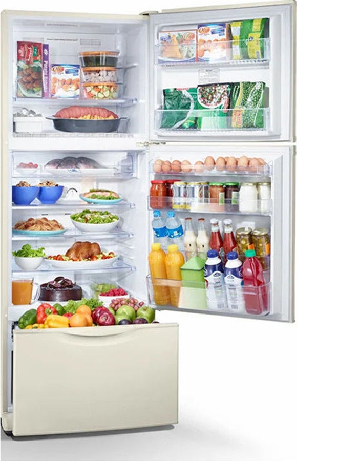 Toshiba Refrigerator No Frost 351 Liter, 3 Doors 220 W GR-EFV45-G Gold - Image 2