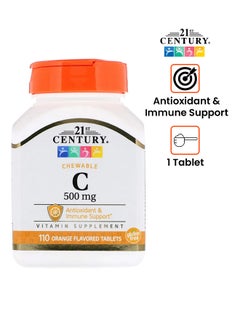 21st CENTURY Chewable Vitamin C 500 mg Dietary Supplement - 110 Tablets  - Image 1