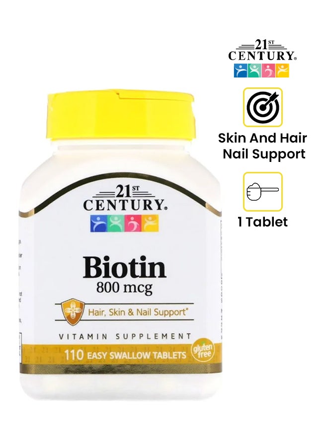 21st CENTURY - Biotin 800 Mcg - 110 Tablets - Image 1