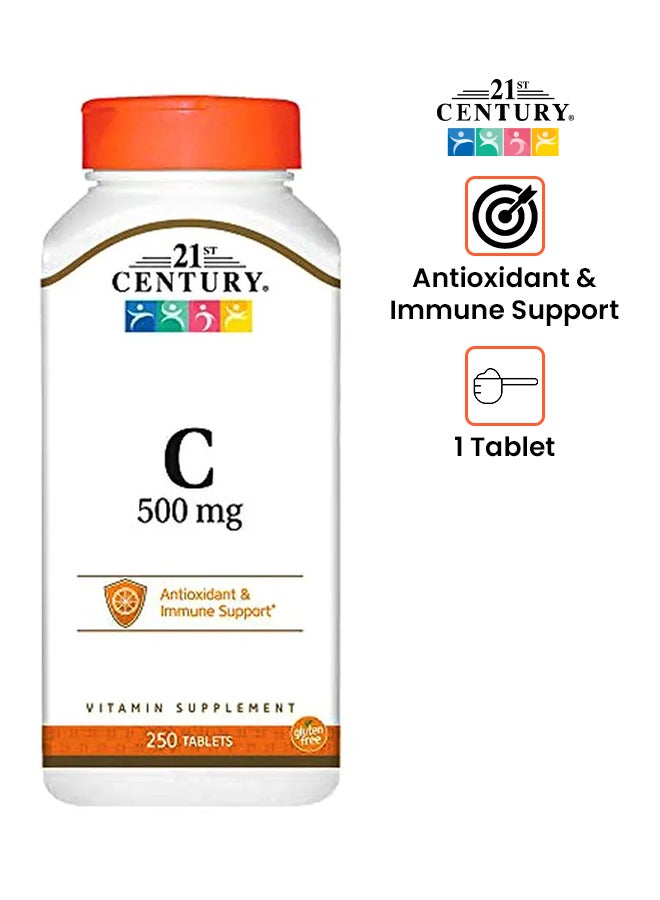 21st CENTURY Vitamin C 500 mg Antioxidant & Immune Support 250 Tablets  - Image 1