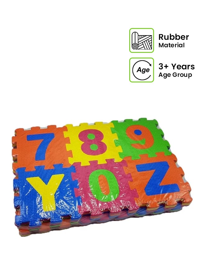 FAMILY CENTER 36-Piece Interlocking Alphabet And Numbers Reusable Floor Puzzle Eva Mat Set 30x30x1cm  - Image 1