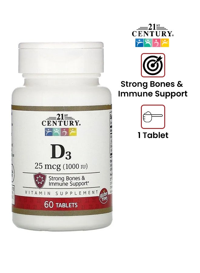 21st Century D3, 25 mcg (1000 IU) Tablets - Image 1