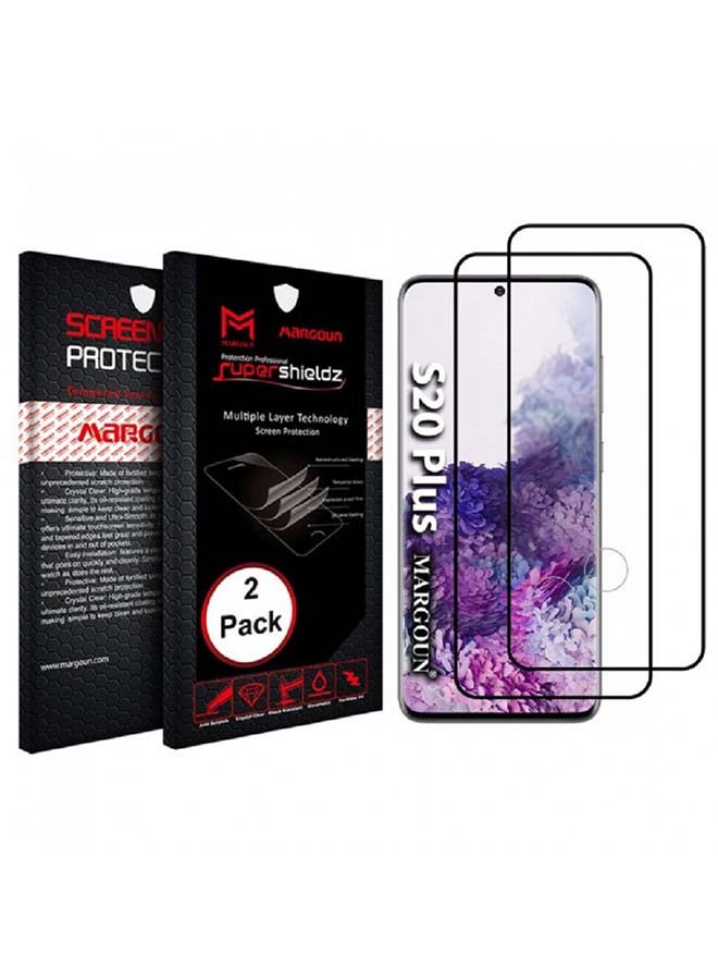 MARGOUN 2-Piece Super Shieldz Screen Protector For Samsung Galaxy S20+ Black/Clear - Image 3