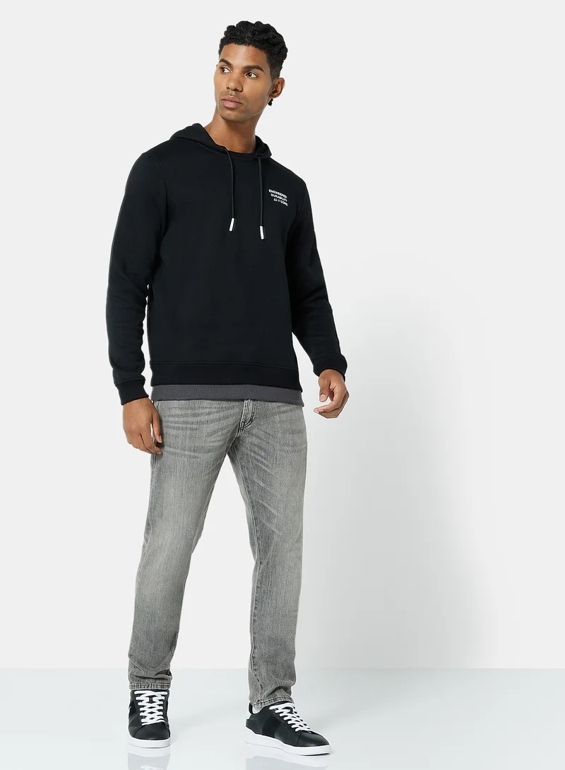 JACK & JONES Zip-Up Hoodie Black