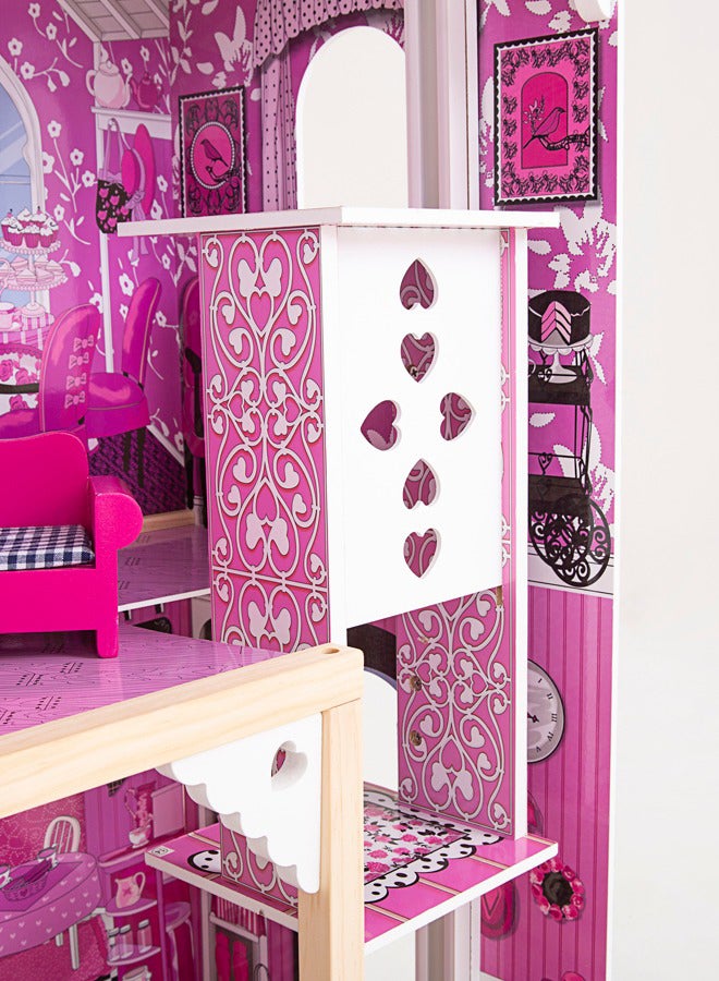 XIANGYU Fancy And Stylish Doll House Wooden Role Pretend Toys 82X34X118cm - Image 4
