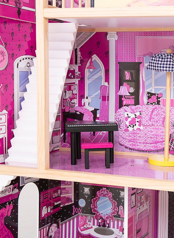 XIANGYU Fancy And Stylish Doll House Wooden Role Pretend Toys 82X34X118cm - Image 5