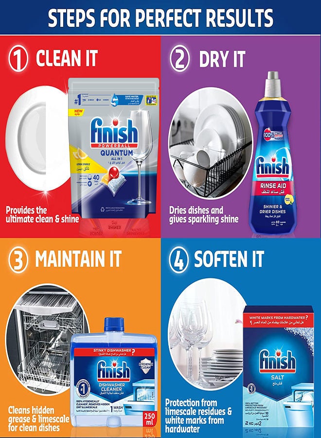 Finish - Lemon Sparkle Powerball Dishwasher Detergent All in One Max Tablets for Powerful Clean Everytime, 30 Tabs Red 16.5grams - Image 1