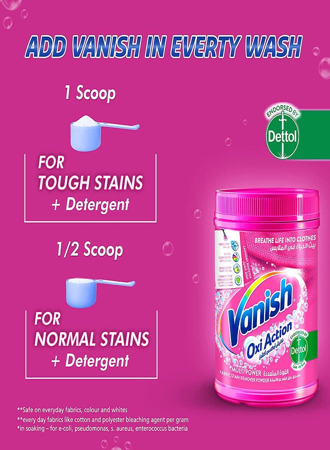 Vanish - Laundry Stain Remover Oxi Action Powder For Colours & Whites, Pink 450grams - Image 1