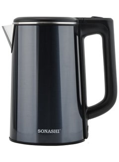 سوناشي غلاية كهربائية لاسلكية من الستانلس ستيل 1.8 L SKT-1810 أسود  - Image 1