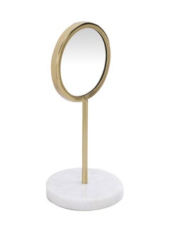 Vanity Table Mirror With Marble Gold 17.7x38cm