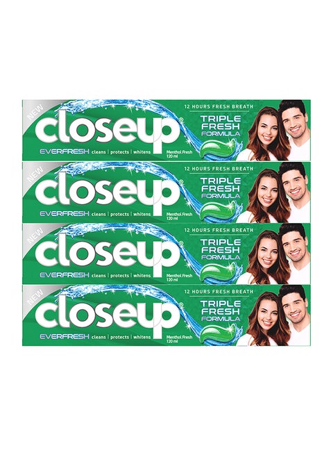 Menthol Fresh Gel Toothpaste Pack of 4 120ml