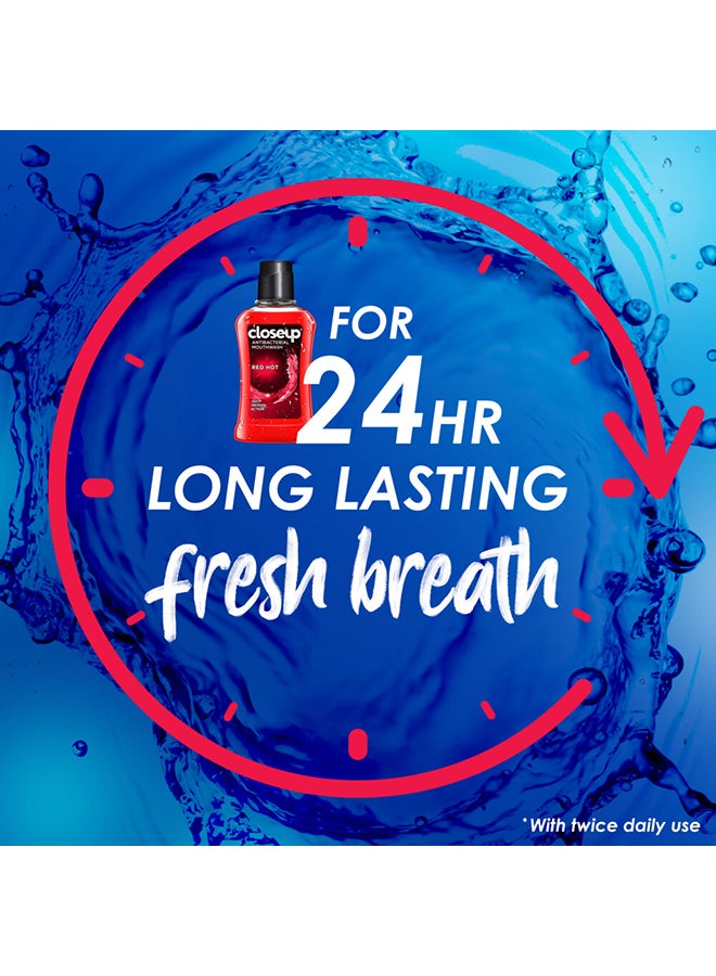 Closeup - Red Hot Antibacterial Mouthwash Red 400ml - Image 1