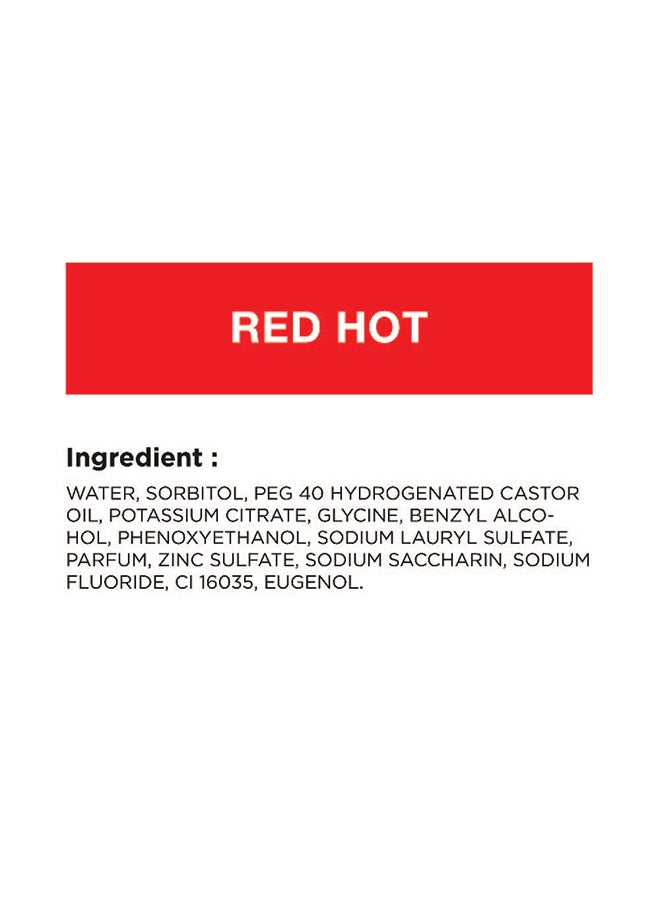 Closeup - Red Hot Antibacterial Mouthwash Red 400ml - Image 1