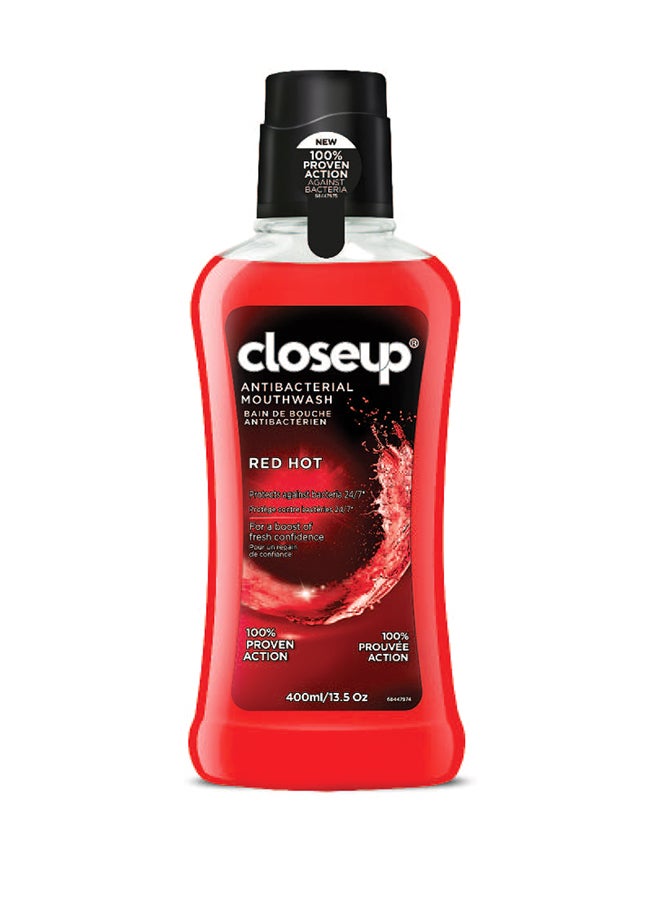 Closeup - Red Hot Antibacterial Mouthwash Red 400ml - Image 1