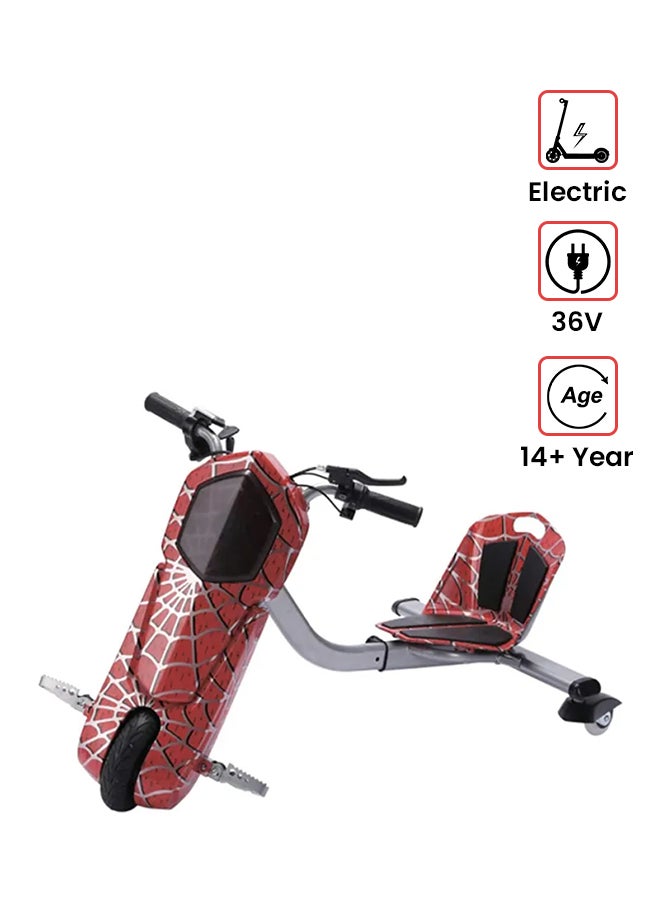 Rockbaby 3-Wheeler Portable Indoor Outdoor Unique Design Electric Drift Ride On Scooter For Kids Red 68.5X54X21cm