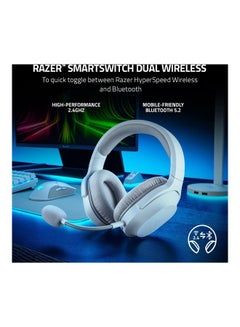 RAZER Razer Barracuda X Wireless Gaming & Mobile Headset (PC, Playstation, Switch, Android, iOS): 2022 Model - 2.4GHz Wireless + Bluetooth - Lightweight 250g - 40mm Drivers - 50 Hour Battery - White  - Image 2
