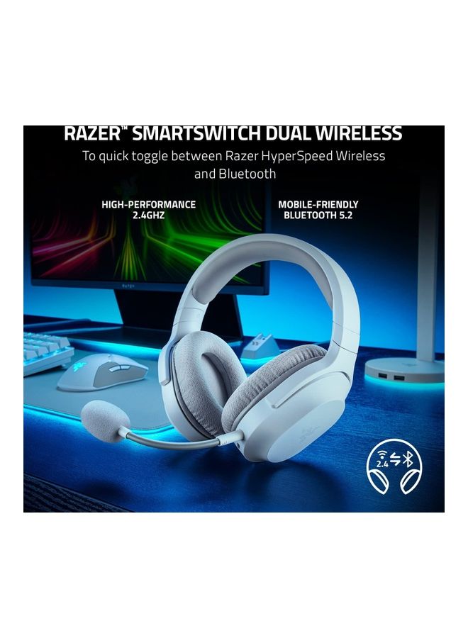 ريزر - سماعة رأس Razer Barracuda X اللاسلكية للألعاب والهواتف المحمولة (كمبيوتر شخصي، Playstation، Switch، Android، iOS): موديل 2022 - 2.4 جيجا هرتز لاسلكي + بلوتوث - خفيفة الوزن 250 جرام - برامج تشغيل 40 ملم - بطارية 50 ساعة - أسود - Image 1