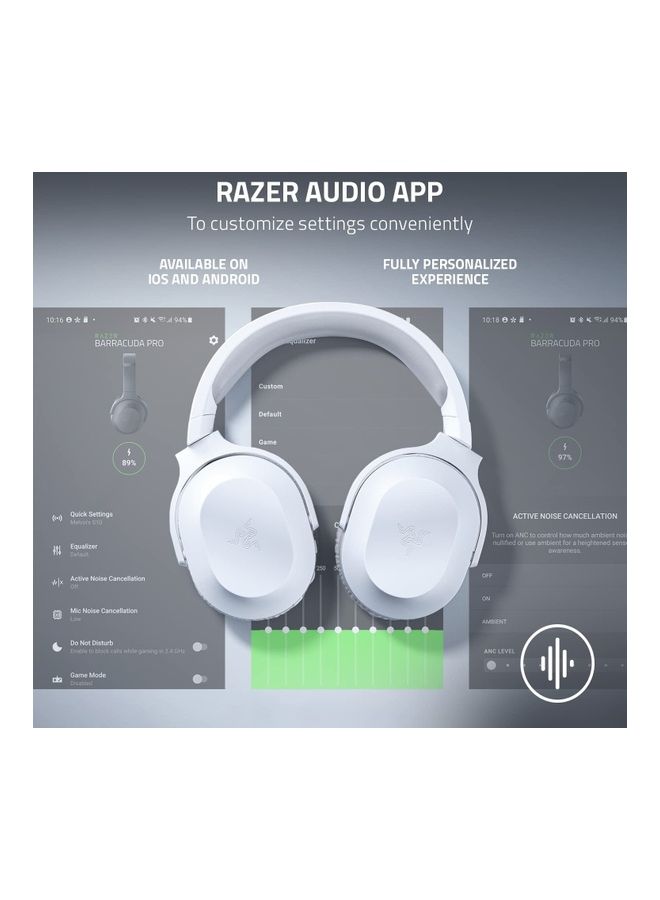 ريزر - سماعة رأس Razer Barracuda X اللاسلكية للألعاب والهواتف المحمولة (كمبيوتر شخصي، Playstation، Switch، Android، iOS): موديل 2022 - 2.4 جيجا هرتز لاسلكي + بلوتوث - خفيفة الوزن 250 جرام - برامج تشغيل 40 ملم - بطارية 50 ساعة - أسود - Image 1