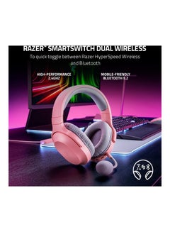 RAZER Razer Barracuda X Wireless Gaming & Mobile Headset (PC, Playstation, Switch, Android, iOS): 2022 Model - 2.4GHz Wireless + Bluetooth - Lightweight 250g - 40mm Drivers - 50 Hr Battery - Quartz Pink  - Image 2
