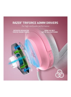 RAZER Razer Barracuda X Wireless Gaming & Mobile Headset (PC, Playstation, Switch, Android, iOS): 2022 Model - 2.4GHz Wireless + Bluetooth - Lightweight 250g - 40mm Drivers - 50 Hr Battery - Quartz Pink  - Image 4