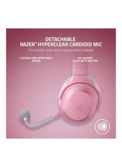 RAZER Razer Barracuda X Wireless Gaming & Mobile Headset (PC, Playstation, Switch, Android, iOS): 2022 Model - 2.4GHz Wireless + Bluetooth - Lightweight 250g - 40mm Drivers - 50 Hr Battery - Quartz Pink  - Image 5