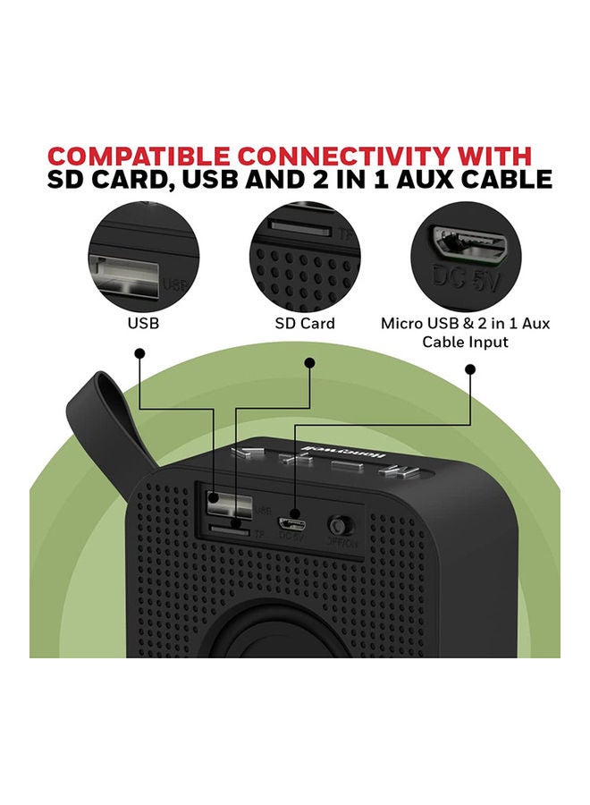 Moxie V100, Portable Speaker with Wireless Bluetooth 5.0 Connectivity, Upto 6 Hours Playtime, TWS Feature and Durable Design Olive Green